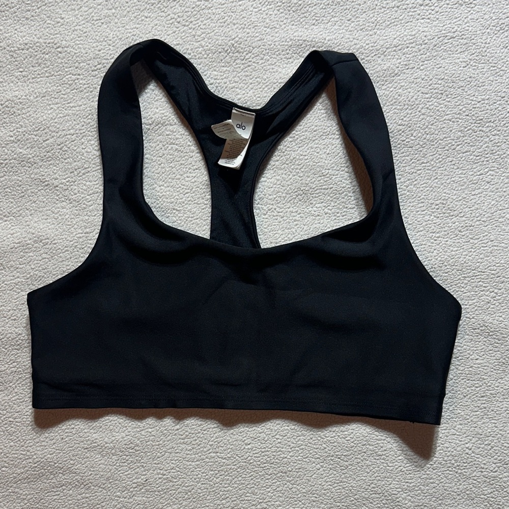 ALO Yoga Airlift Advantage Racerback Bra in Black.